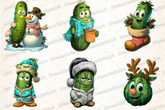 Funny Christmas Cucumber Clipart Bundle - CraftNest - Digital Crafting and Art