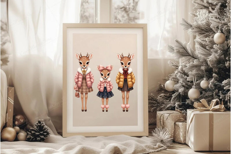 Funny Christmas Deer Clipart Bundle - CraftNest - Digital Crafting and Art