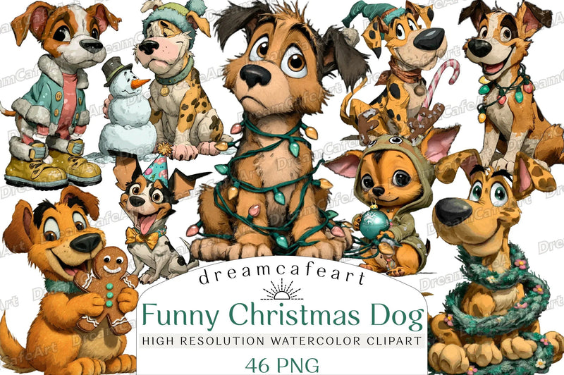 Funny Christmas Dog Clipart Bundle - CraftNest - Digital Crafting and Art