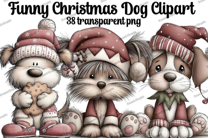 Funny Christmas Dog Clipart Bundle - CraftNest - Digital Crafting and Art