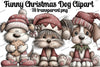 Funny Christmas Dog Clipart Bundle