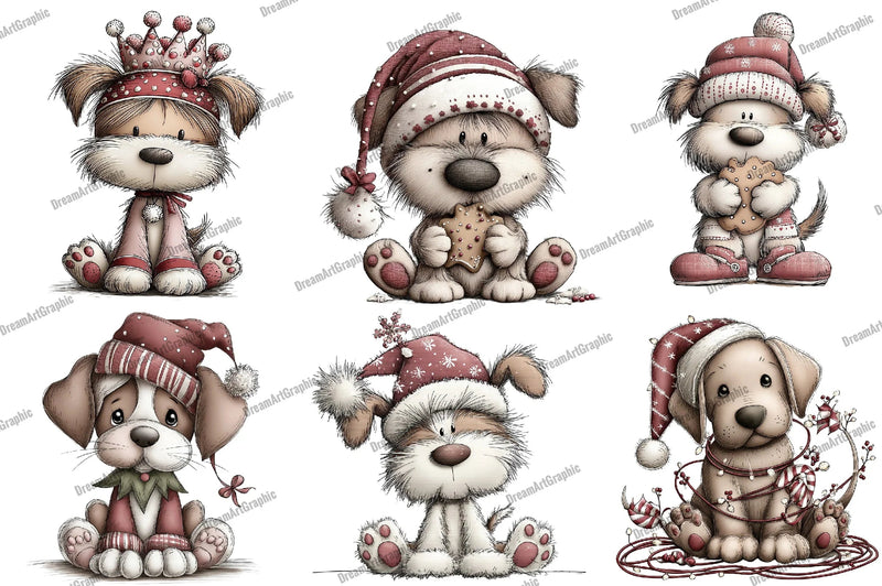 Funny Christmas Dog Clipart Bundle - CraftNest - Digital Crafting and Art