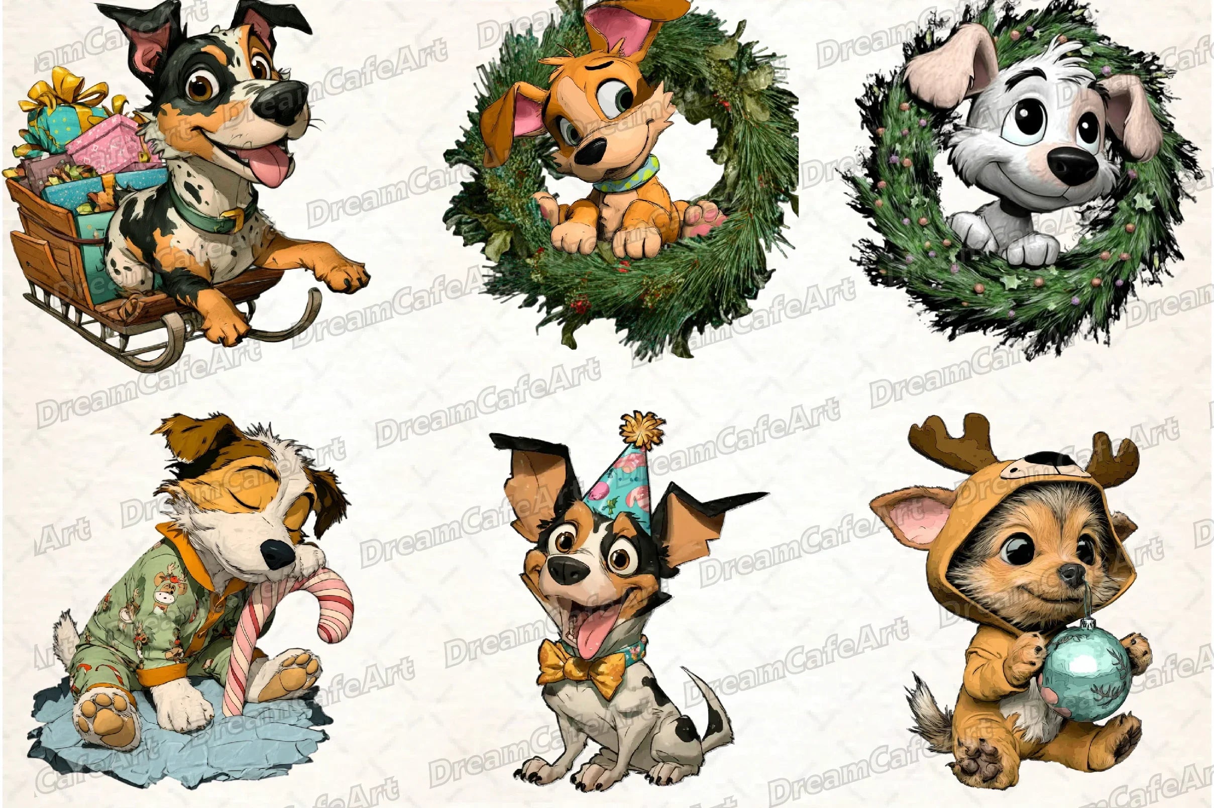 Funny Christmas Dog Clipart Bundle - CraftNest - Digital Crafting and Art