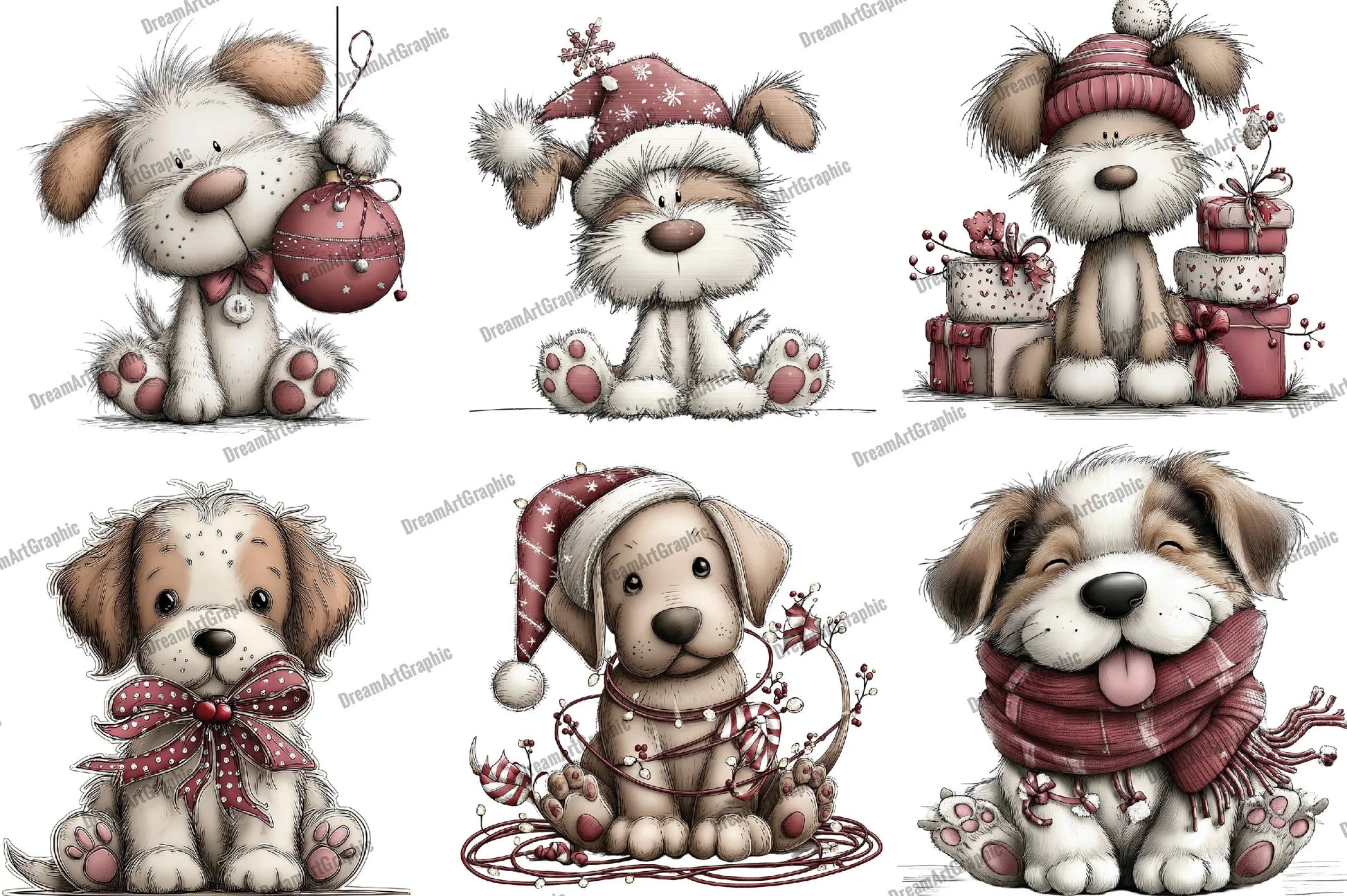 Funny Christmas Dog Clipart Bundle - CraftNest - Digital Crafting and Art