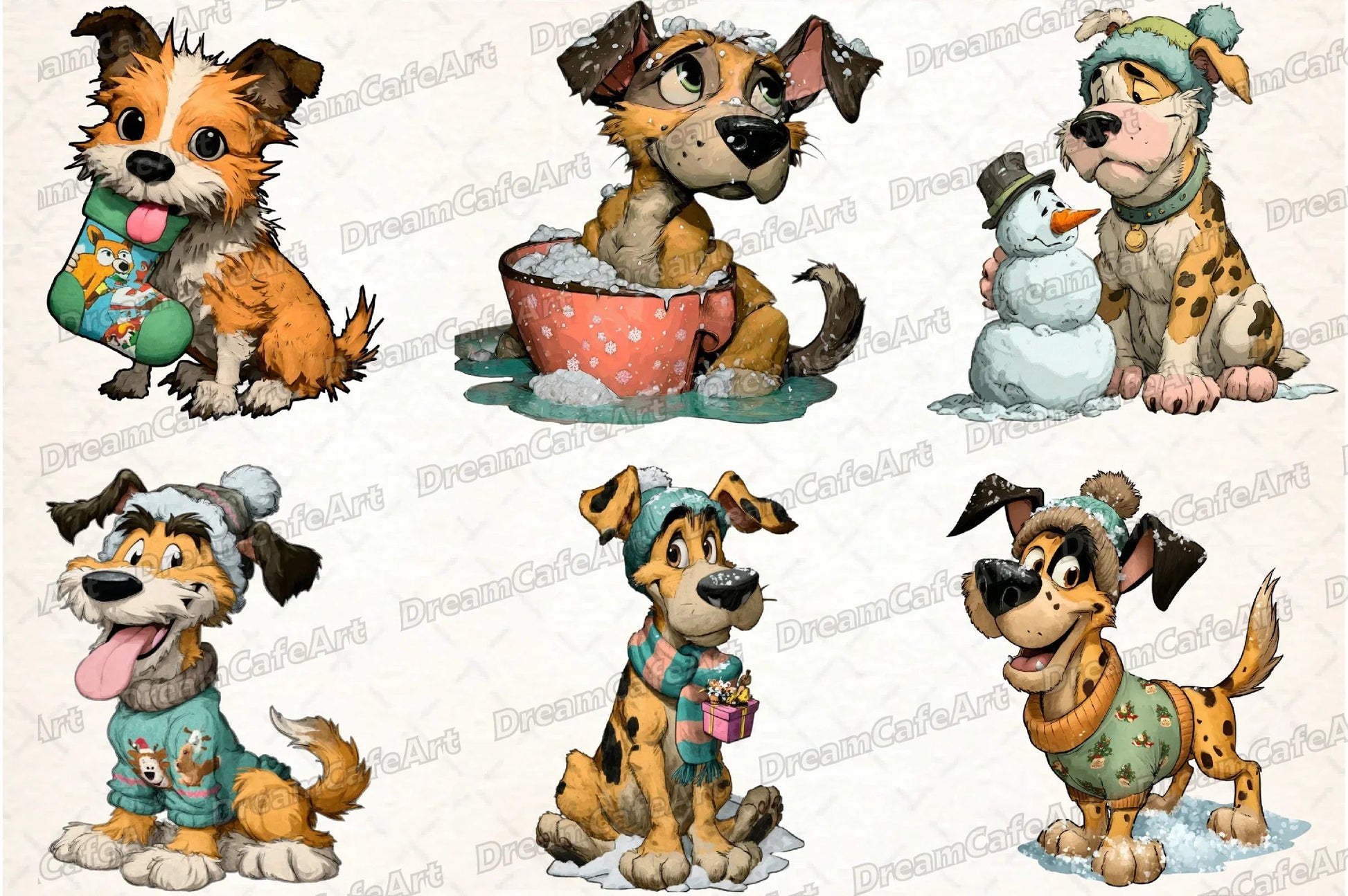 Funny Christmas Dog Clipart Bundle - CraftNest - Digital Crafting and Art