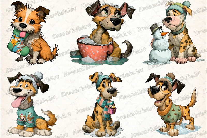 Funny Christmas Dog Clipart Bundle - CraftNest - Digital Crafting and Art
