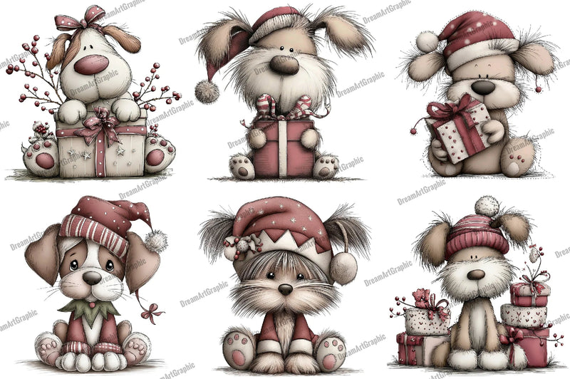 Funny Christmas Dog Clipart Bundle - CraftNest - Digital Crafting and Art