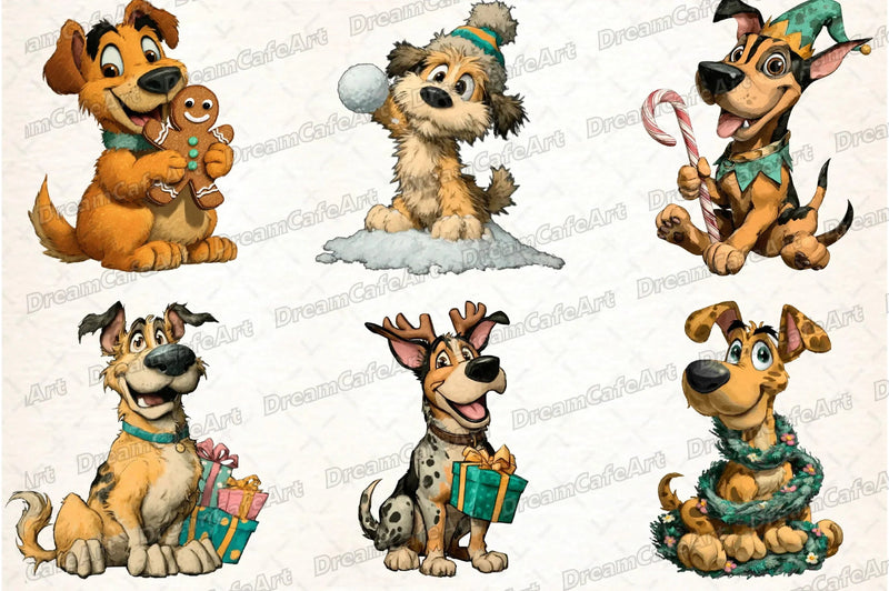 Funny Christmas Dog Clipart Bundle - CraftNest - Digital Crafting and Art
