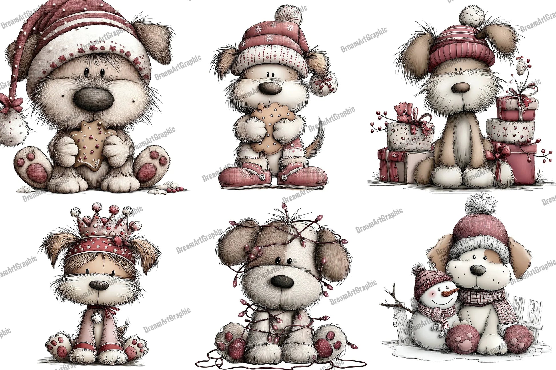 Funny Christmas Dog Clipart Bundle - CraftNest - Digital Crafting and Art