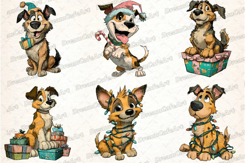 Funny Christmas Dog Clipart Bundle - CraftNest - Digital Crafting and Art