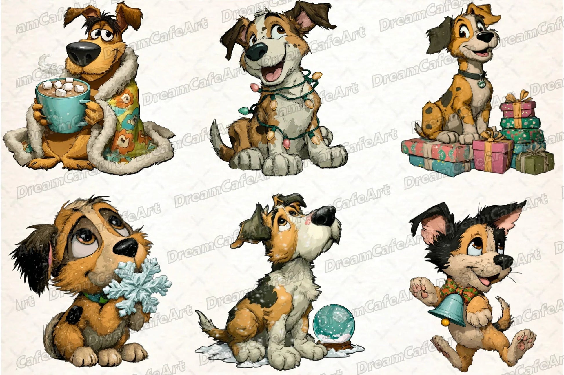 Funny Christmas Dog Clipart Bundle - CraftNest - Digital Crafting and Art