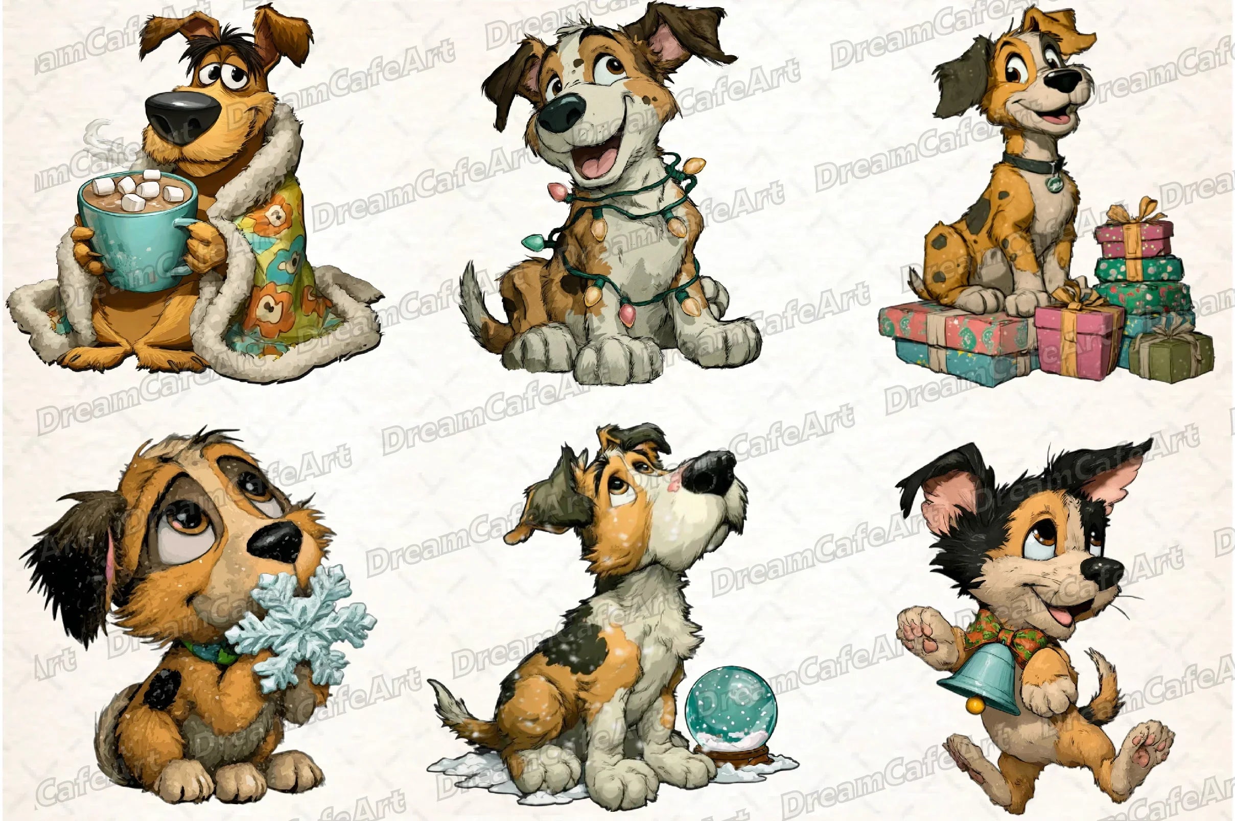 Funny Christmas Dog Clipart Bundle - CraftNest - Digital Crafting and Art