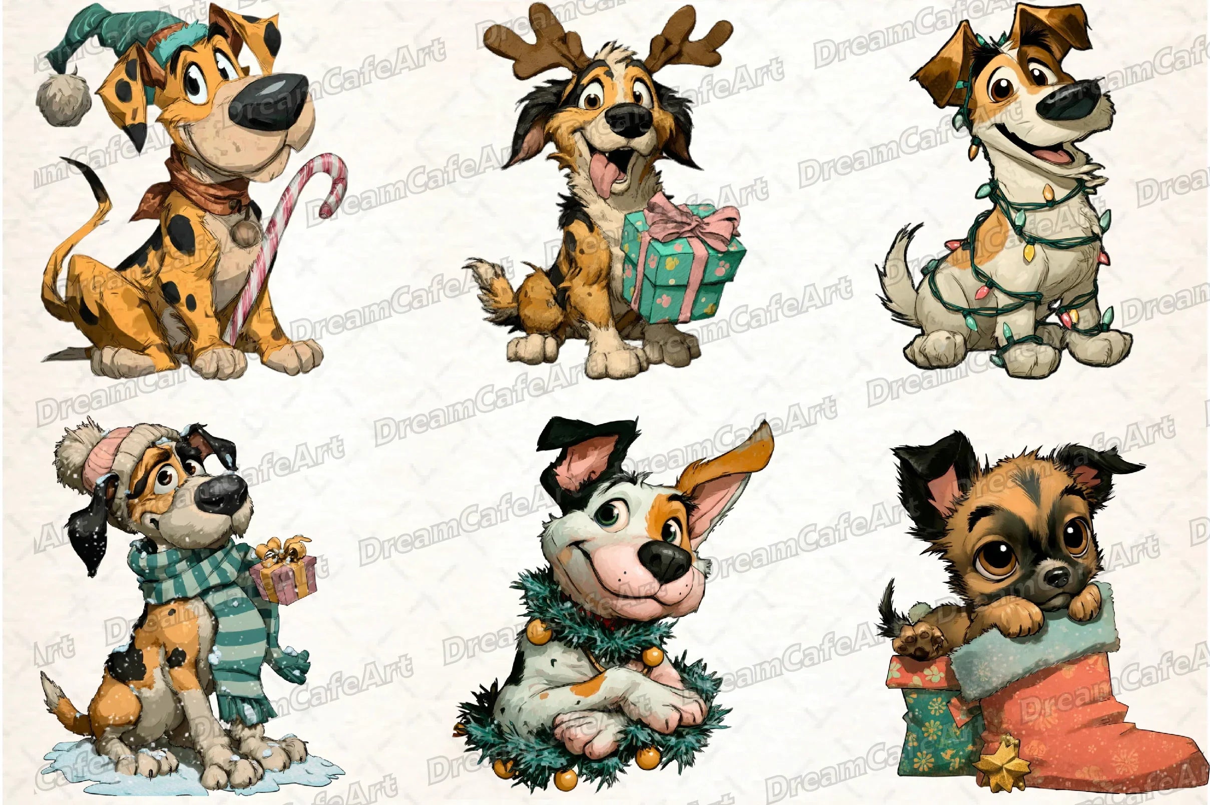 Funny Christmas Dog Clipart Bundle - CraftNest - Digital Crafting and Art