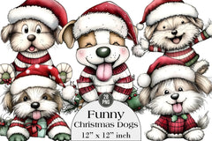Funny Christmas Dogs Clipart Bundle - CraftNest - Digital Crafting and Art