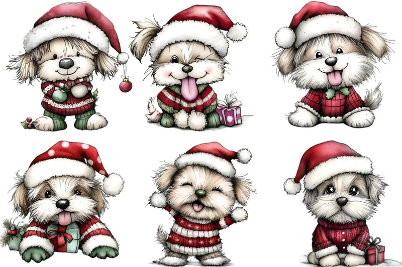 Funny Christmas Dogs Clipart Bundle - CraftNest - Digital Crafting and Art