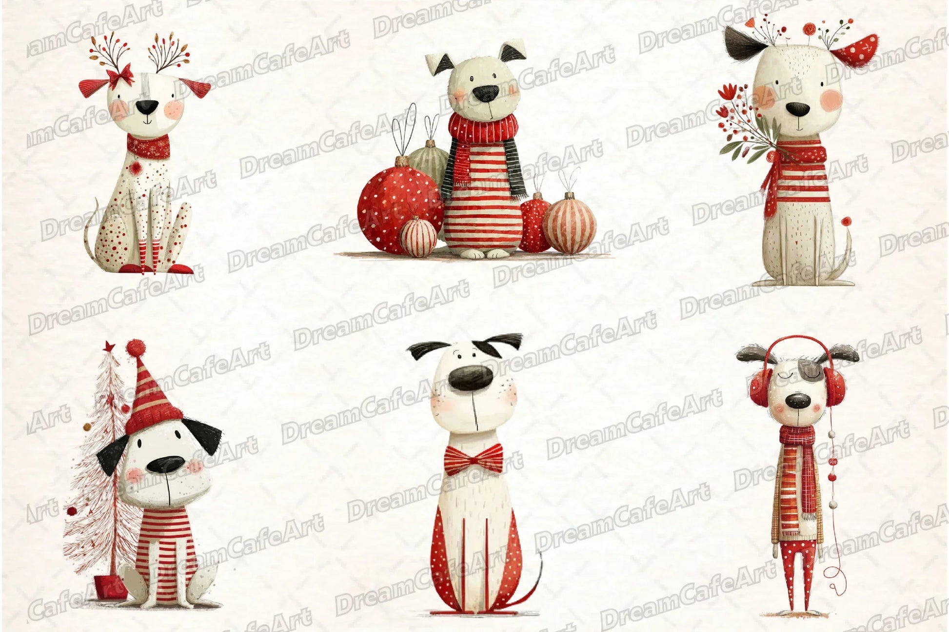 Funny Christmas Dogs Clipart Bundle - CraftNest - Digital Crafting and Art