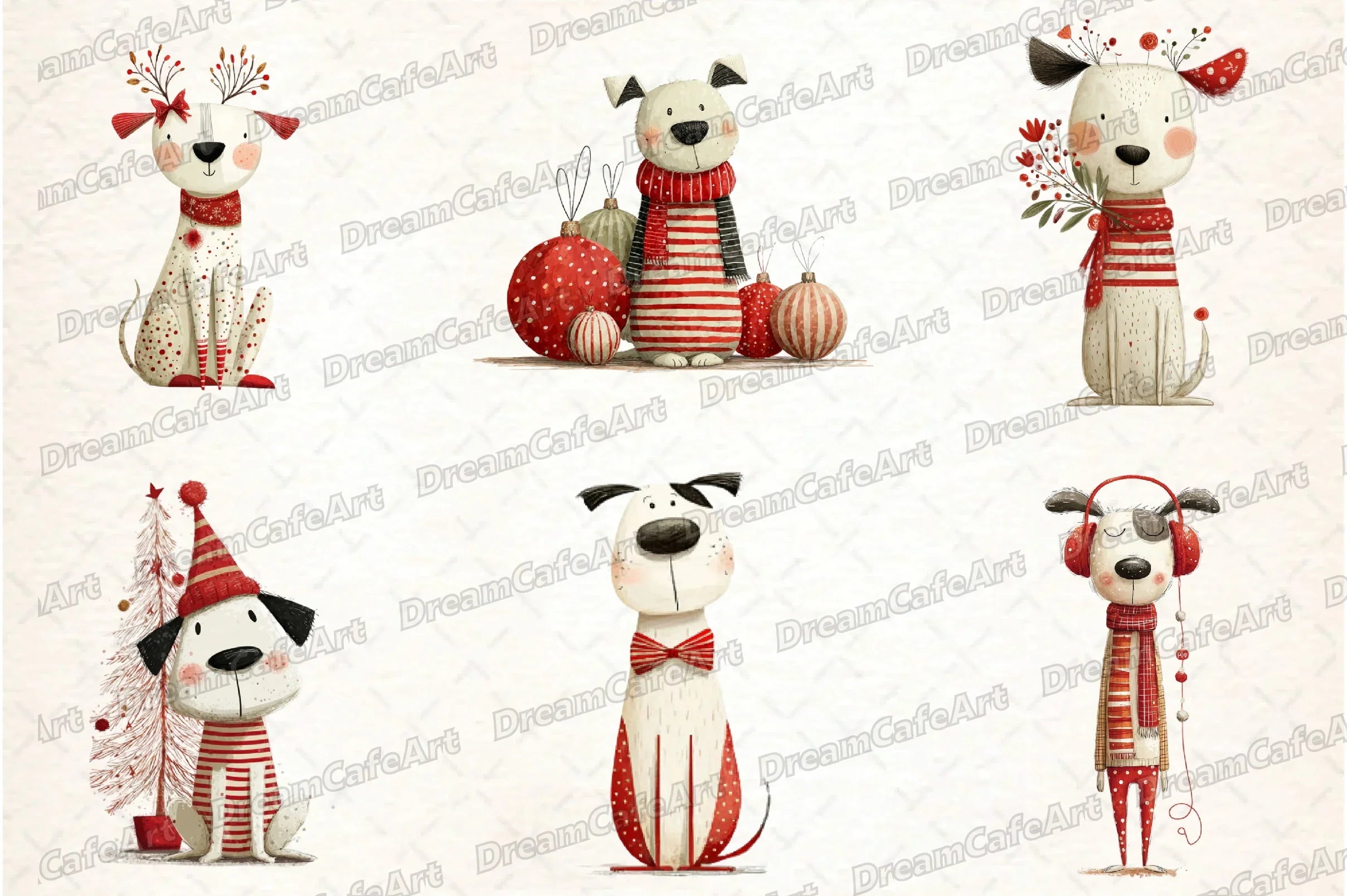 Funny Christmas Dogs Clipart Bundle - CraftNest - Digital Crafting and Art
