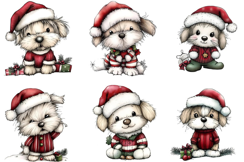 Funny Christmas Dogs Clipart Bundle - CraftNest - Digital Crafting and Art
