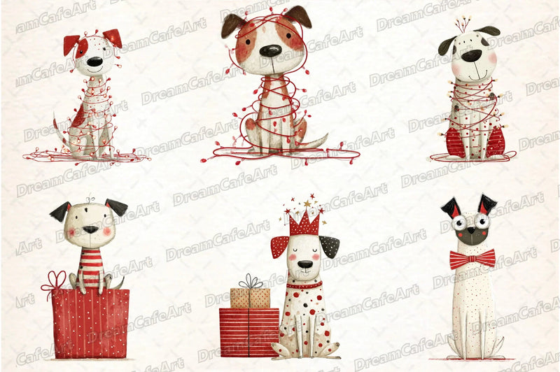 Funny Christmas Dogs Clipart Bundle - CraftNest - Digital Crafting and Art