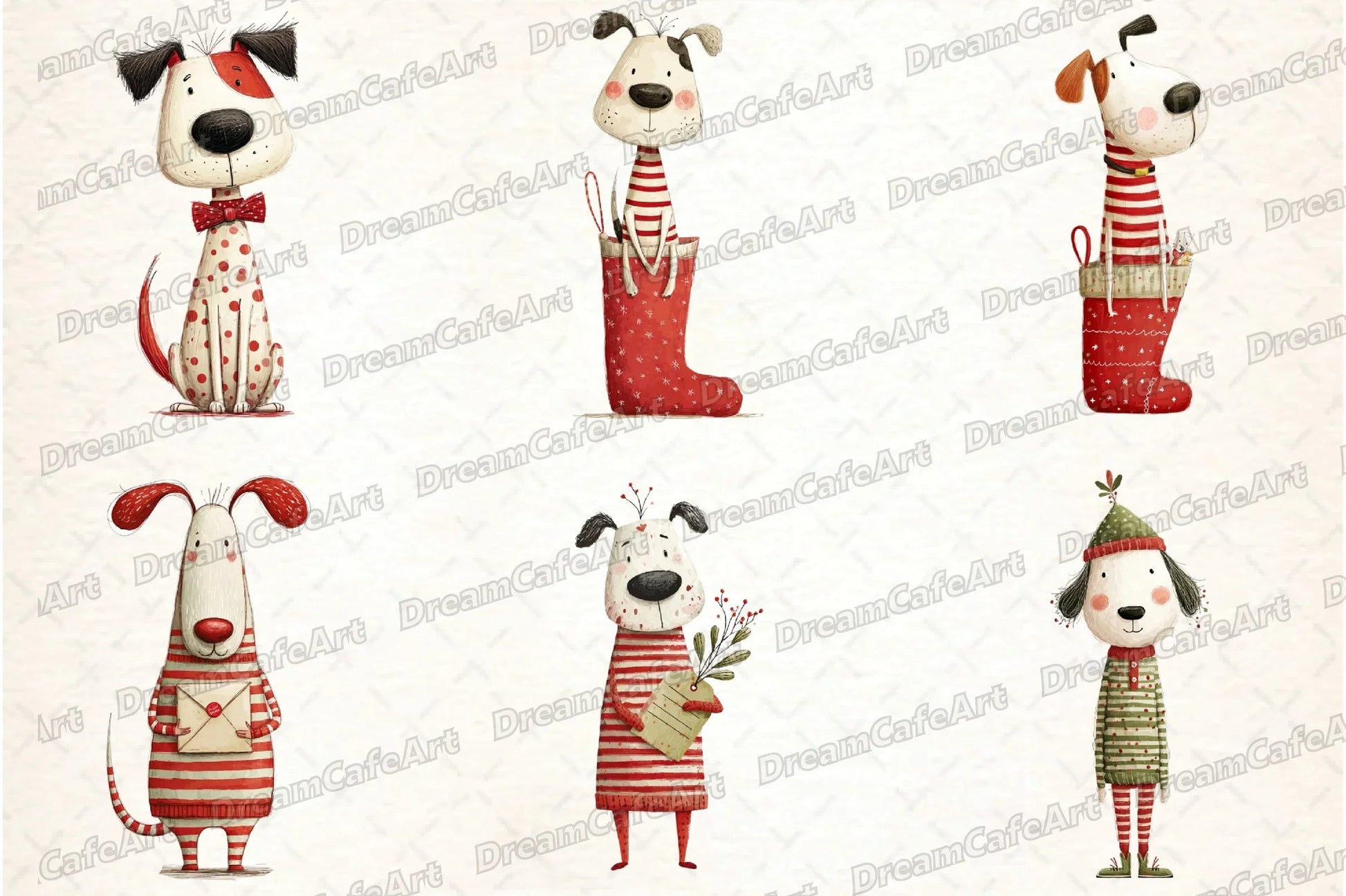 Funny Christmas Dogs Clipart Bundle - CraftNest - Digital Crafting and Art