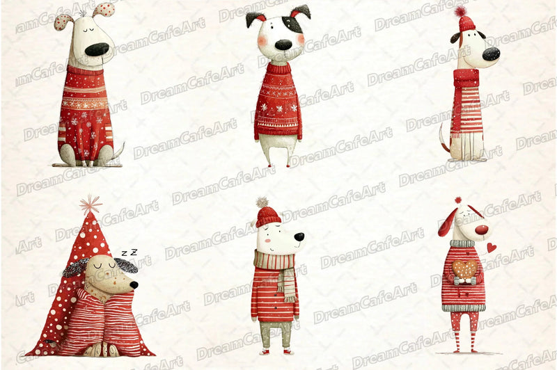 Funny Christmas Dogs Clipart Bundle - CraftNest - Digital Crafting and Art