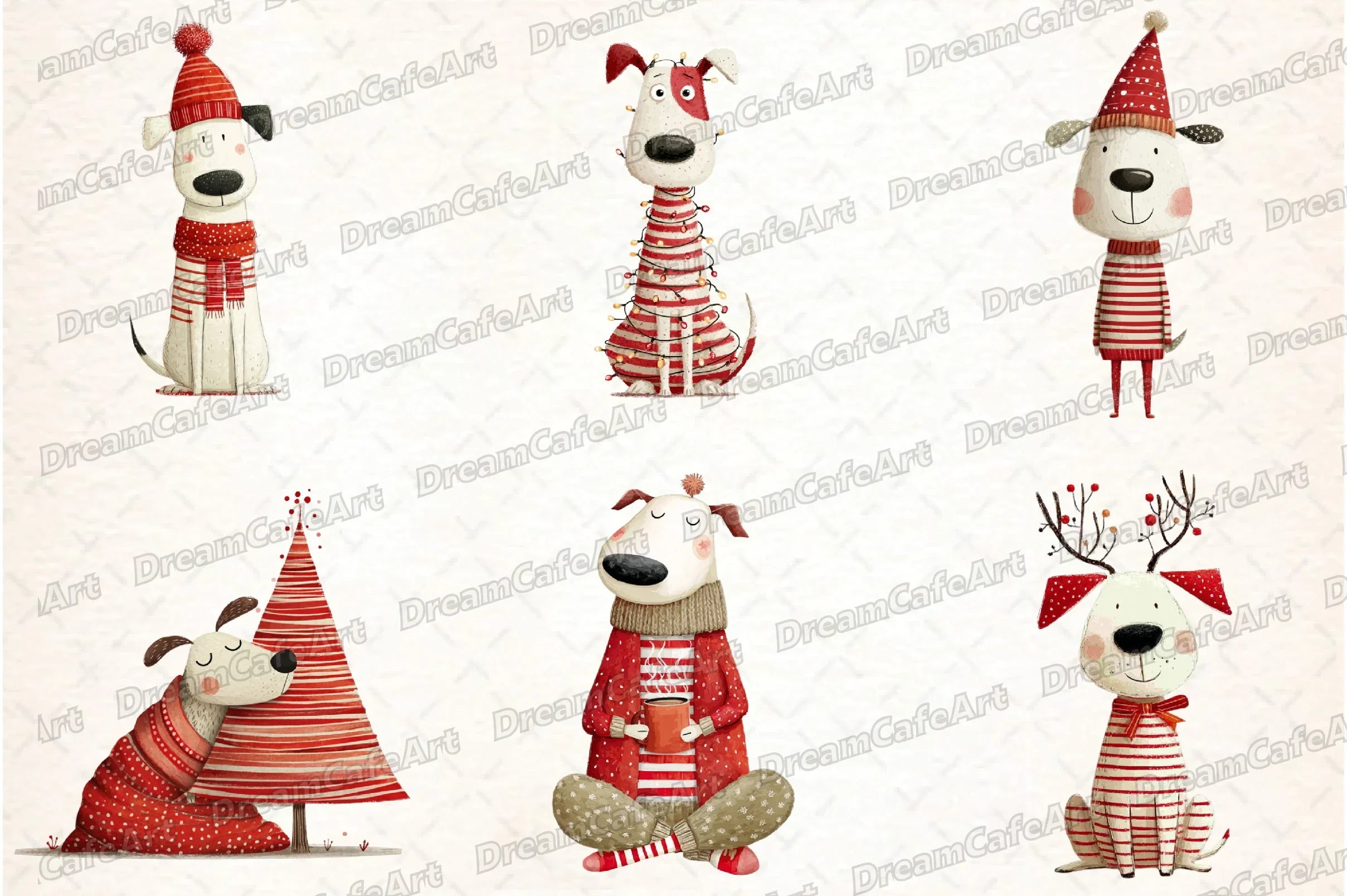 Funny Christmas Dogs Clipart Bundle - CraftNest - Digital Crafting and Art