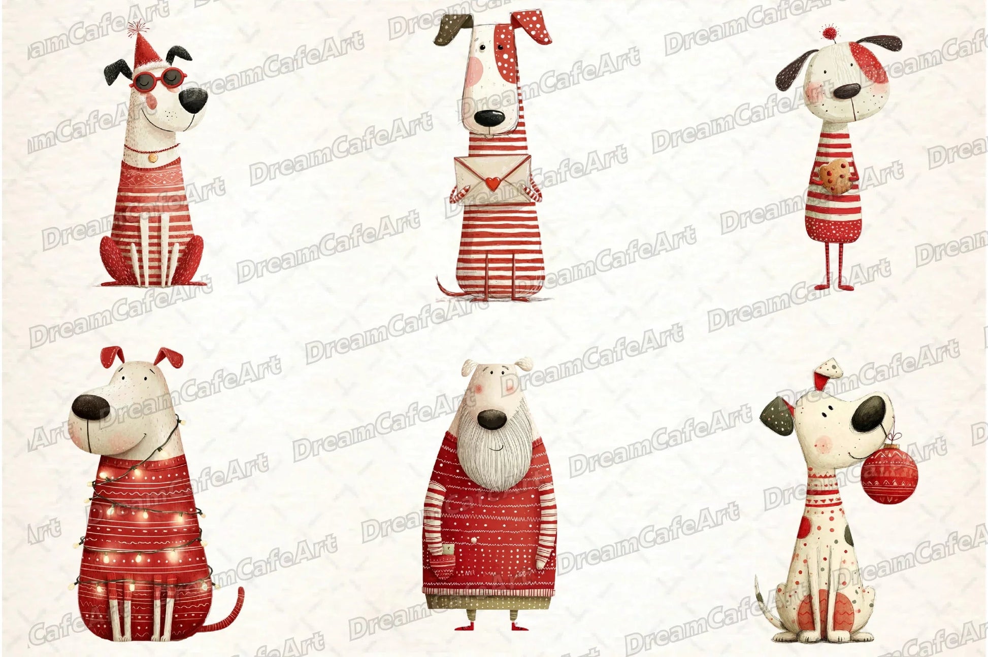 Funny Christmas Dogs Clipart Bundle - CraftNest - Digital Crafting and Art