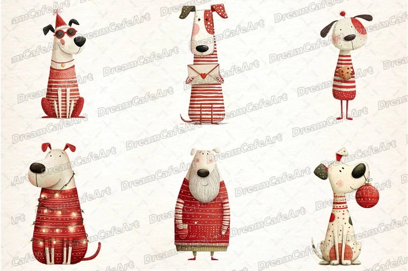 Funny Christmas Dogs Clipart Bundle - CraftNest - Digital Crafting and Art