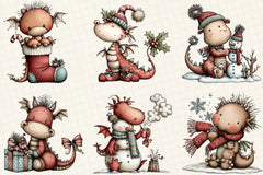 Funny Christmas Dragon Clipart Bundle - CraftNest - Digital Crafting and Art