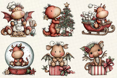 Funny Christmas Dragon Clipart Bundle - CraftNest - Digital Crafting and Art
