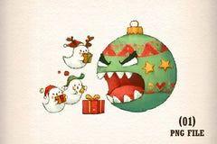 Funny Christmas Ghost Ornament Clipart Bundle - CraftNest - Digital Crafting and Art