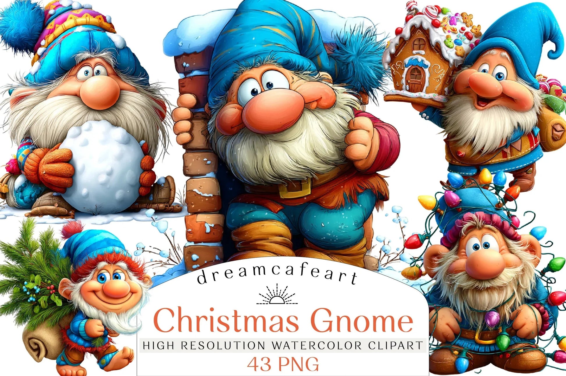 Funny Christmas Gnome Clipart Bundle - CraftNest - Digital Crafting and Art