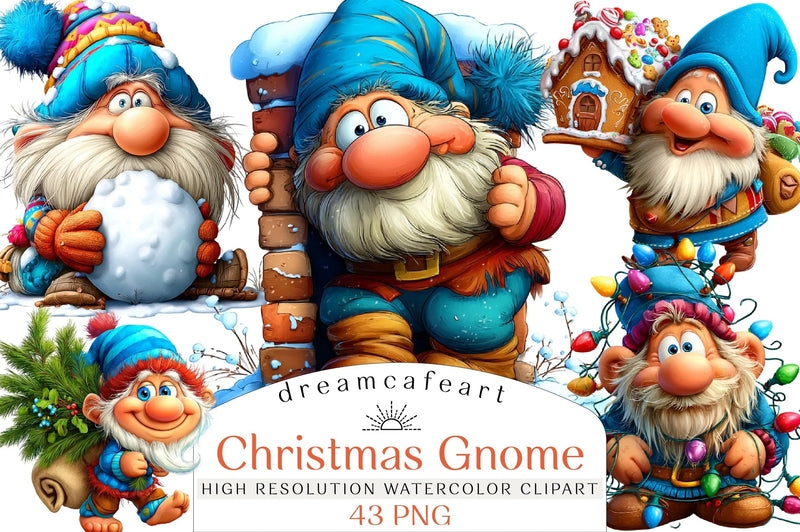 Funny Christmas Gnome Clipart Bundle - CraftNest - Digital Crafting and Art