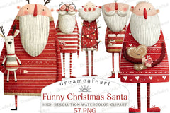 Funny Christmas Santa Clipart Bundle - CraftNest - Digital Crafting and Art