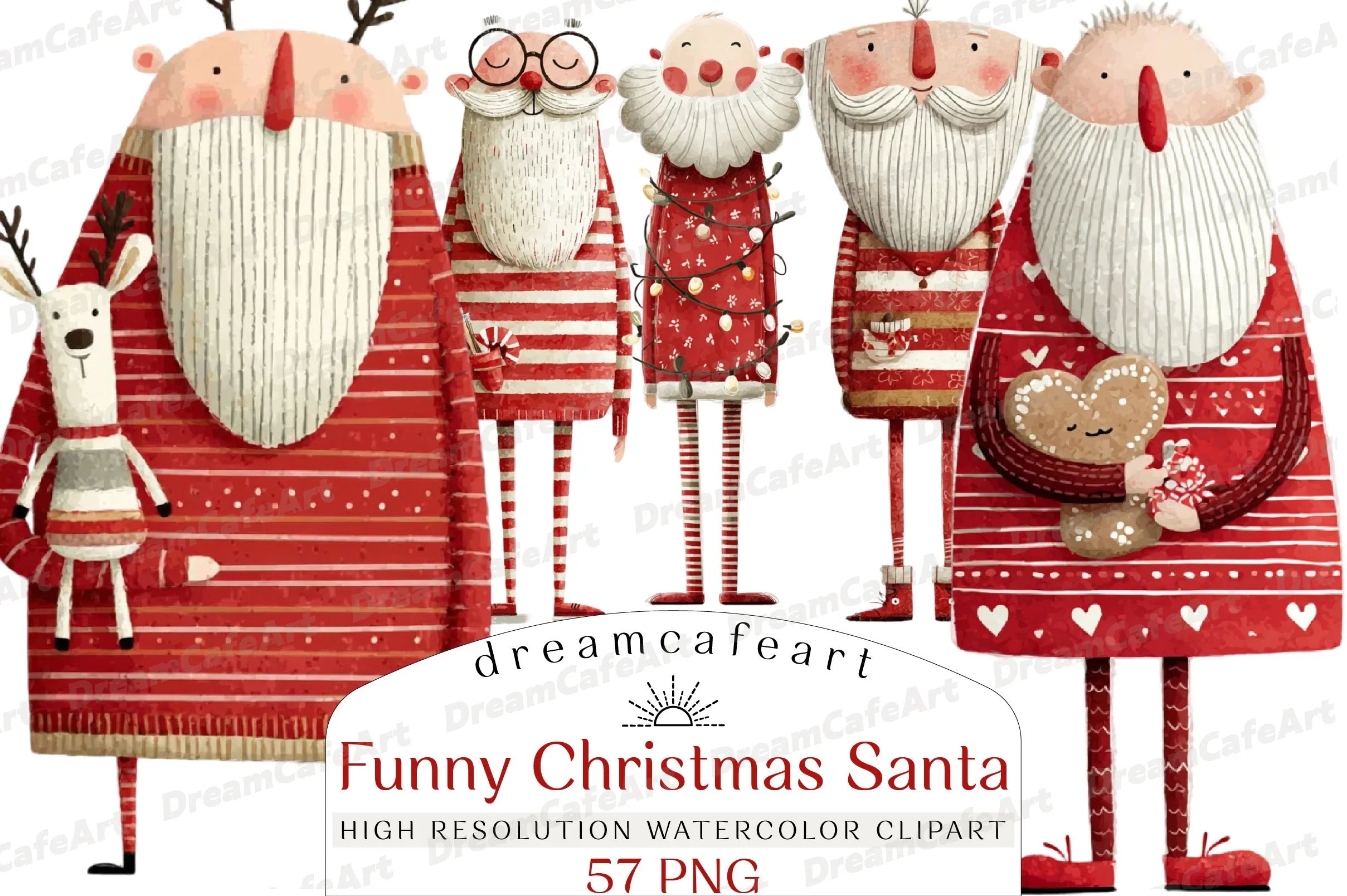 Funny Christmas Santa Clipart Bundle - CraftNest - Digital Crafting and Art