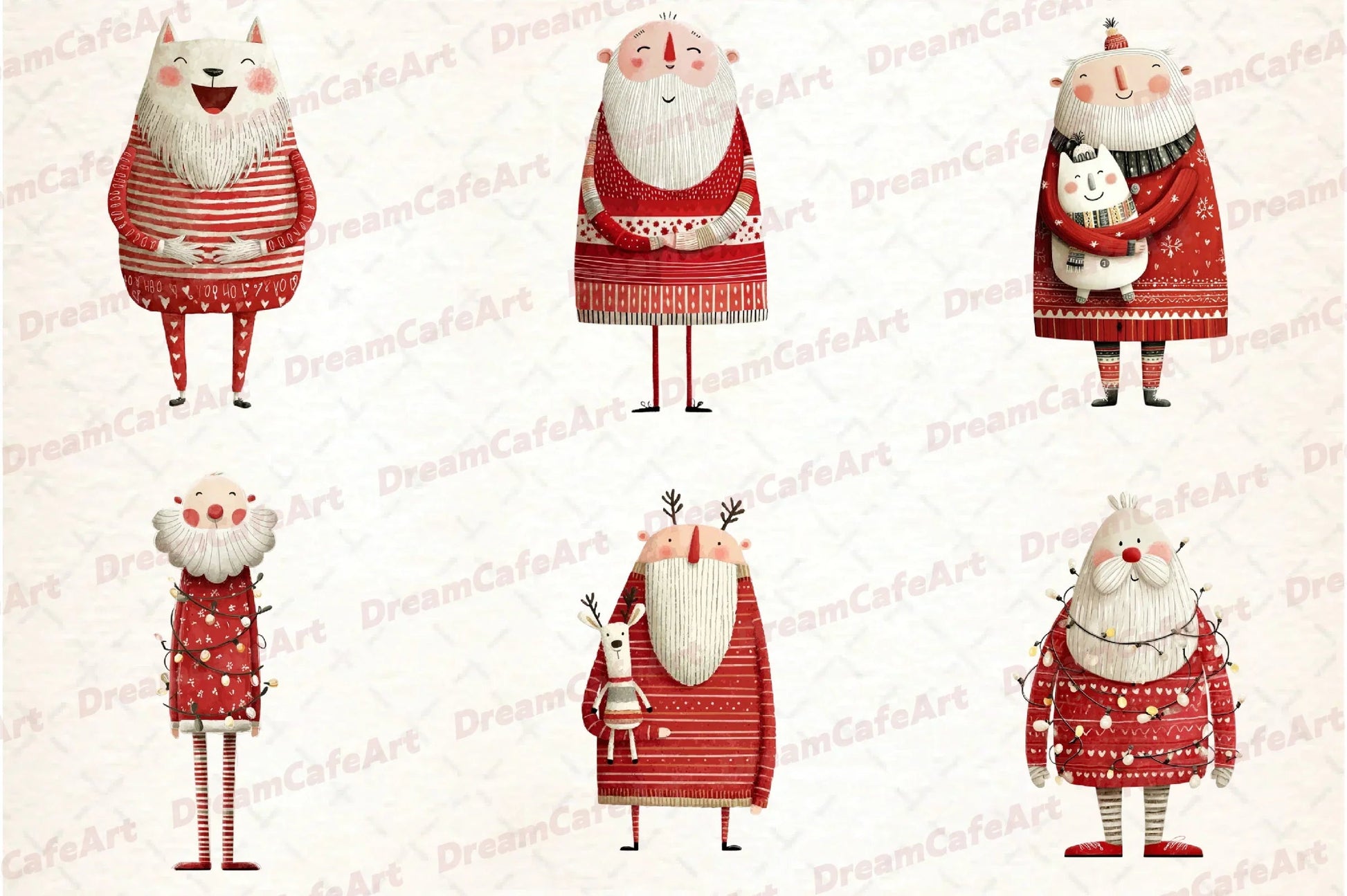Funny Christmas Santa Clipart Bundle - CraftNest - Digital Crafting and Art