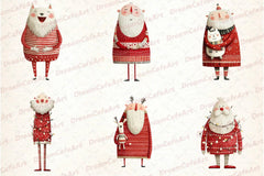 Funny Christmas Santa Clipart Bundle - CraftNest - Digital Crafting and Art