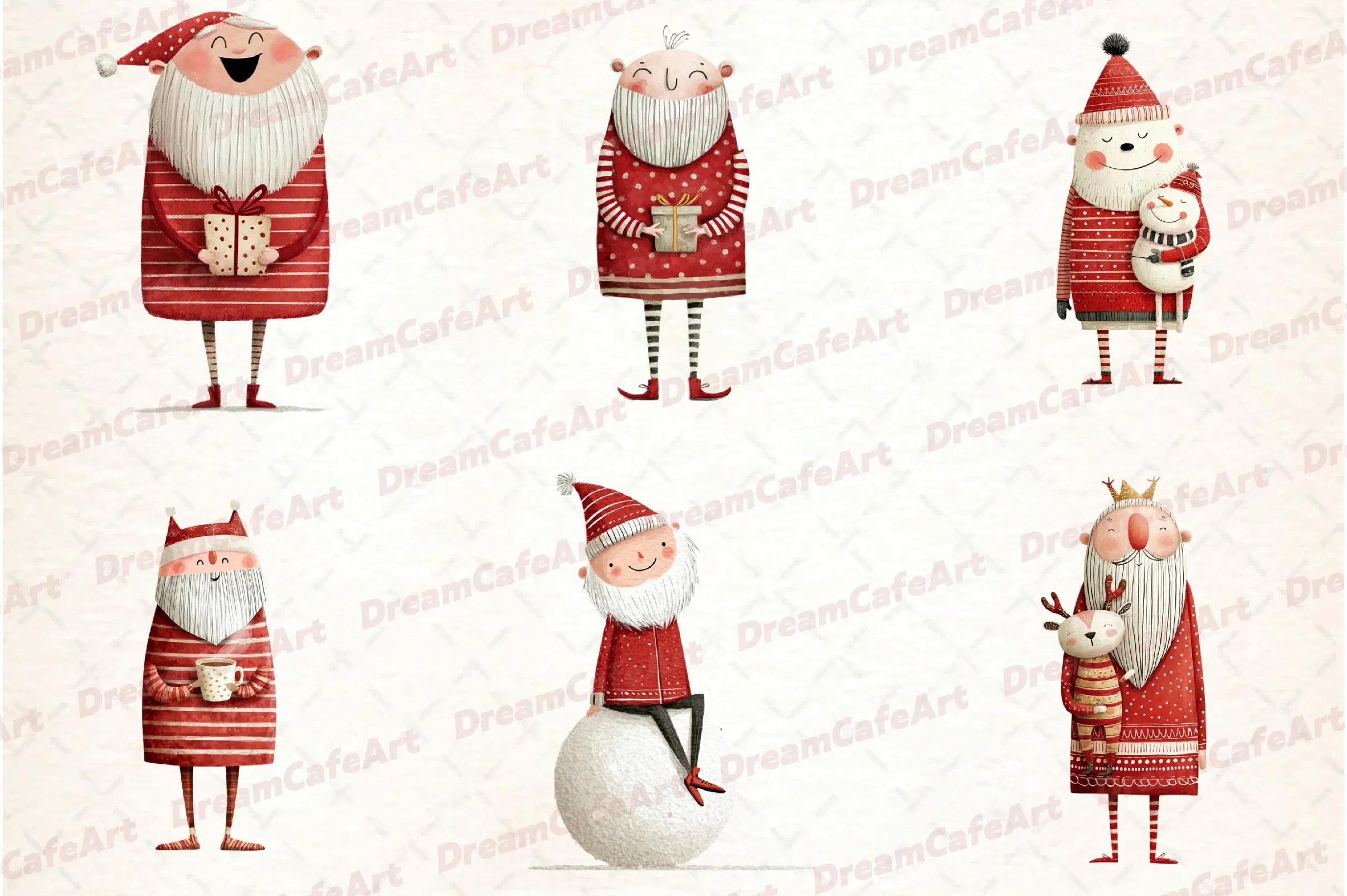 Funny Christmas Santa Clipart Bundle - CraftNest - Digital Crafting and Art