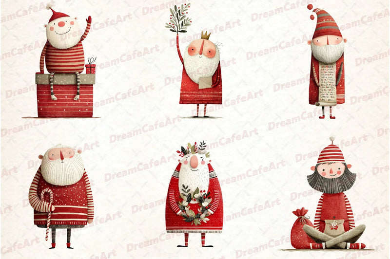 Funny Christmas Santa Clipart Bundle - CraftNest - Digital Crafting and Art