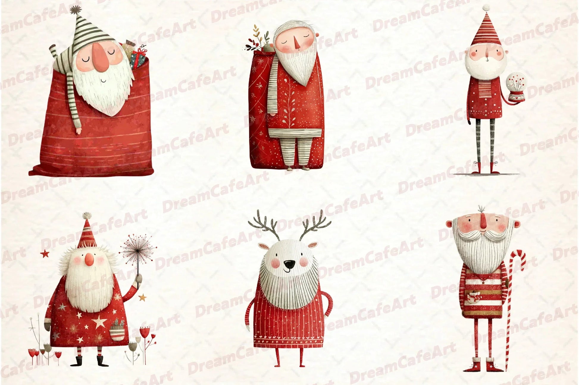 Funny Christmas Santa Clipart Bundle - CraftNest - Digital Crafting and Art