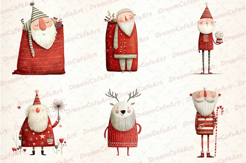 Funny Christmas Santa Clipart Bundle - CraftNest - Digital Crafting and Art
