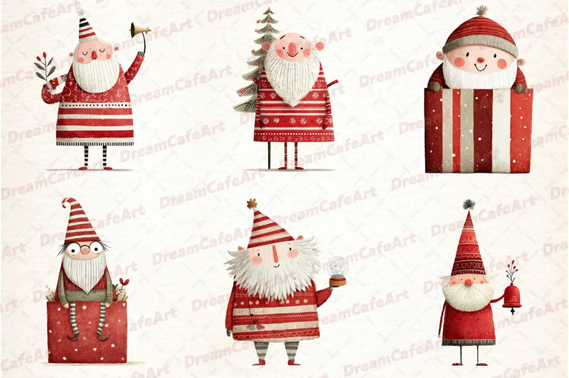 Funny Christmas Santa Clipart Bundle - CraftNest - Digital Crafting and Art