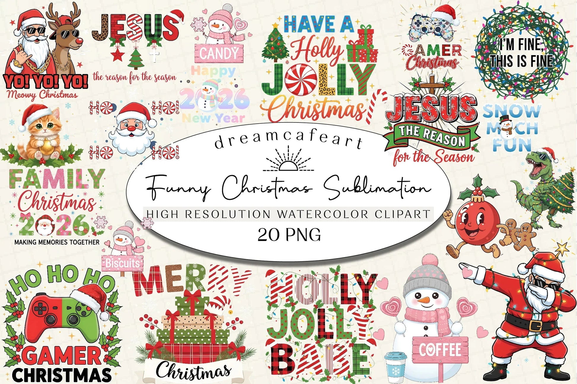 Funny Christmas Clipart Bundle - CraftNest - Digital Crafting and Art