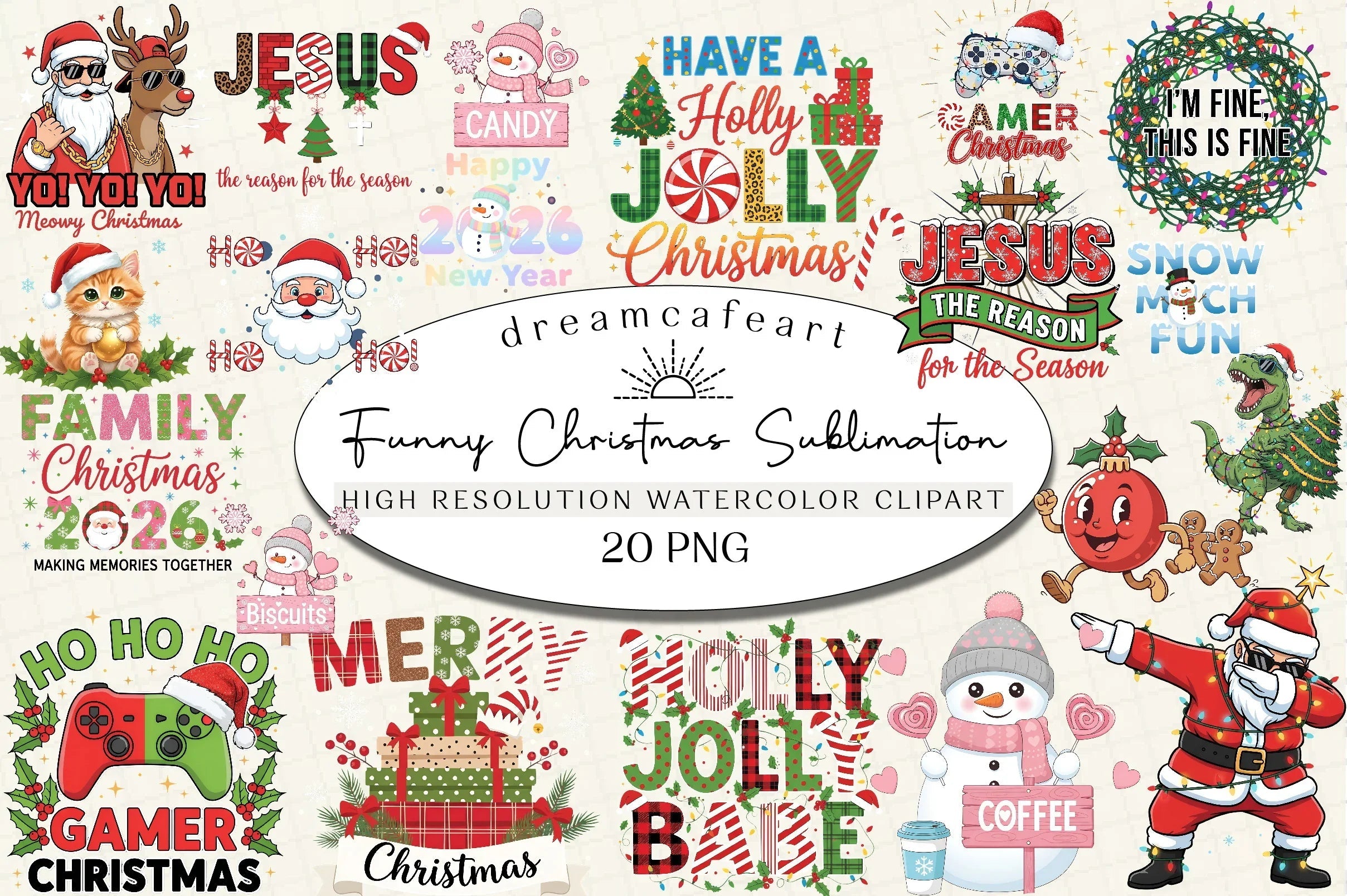 Funny Christmas Clipart Bundle - CraftNest - Digital Crafting and Art