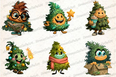 Funny Christmas Tree Clipart Bundle - CraftNest - Digital Crafting and Art