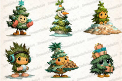 Funny Christmas Tree Clipart Bundle - CraftNest - Digital Crafting and Art