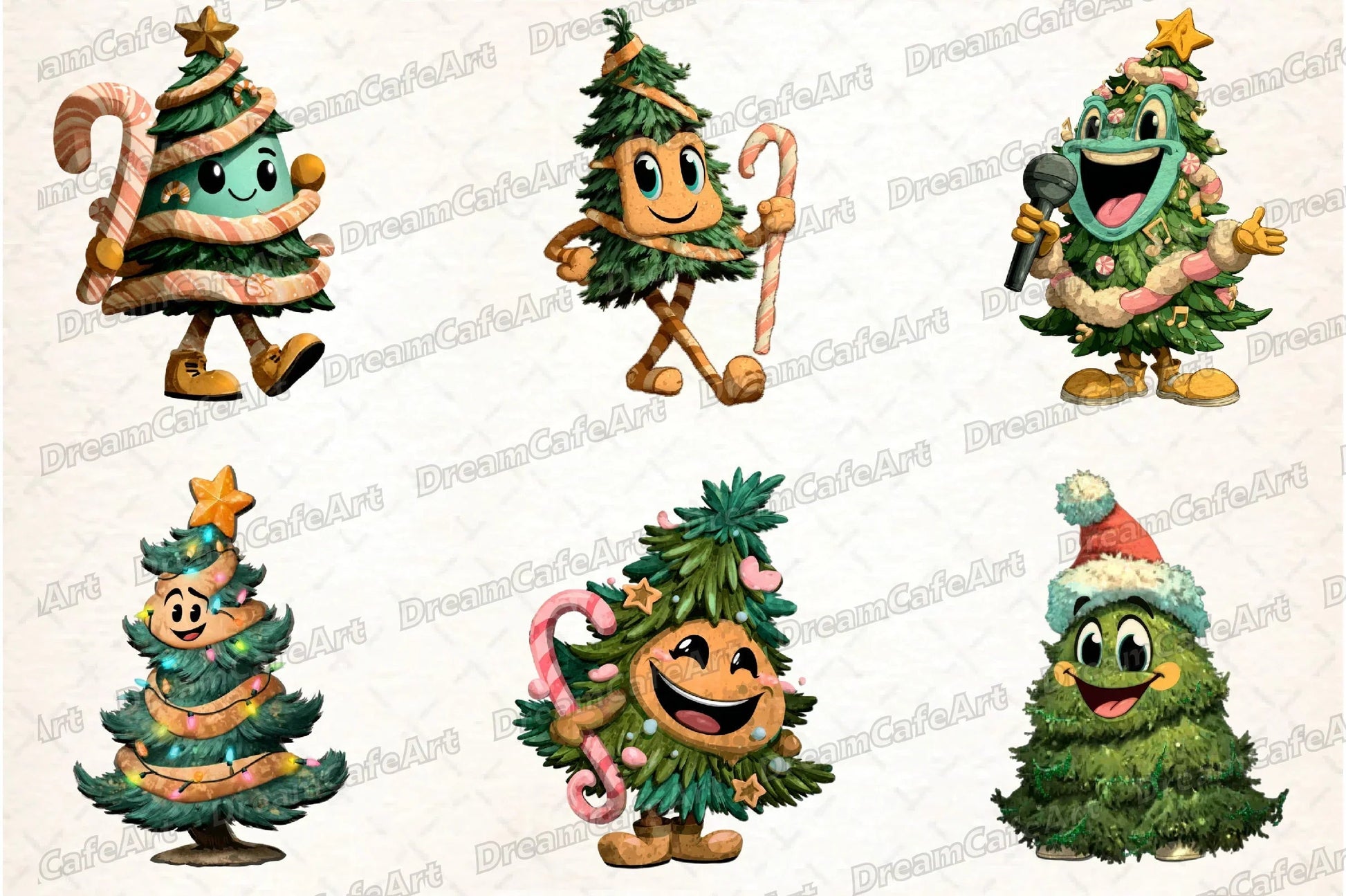 Funny Christmas Tree Clipart Bundle - CraftNest - Digital Crafting and Art
