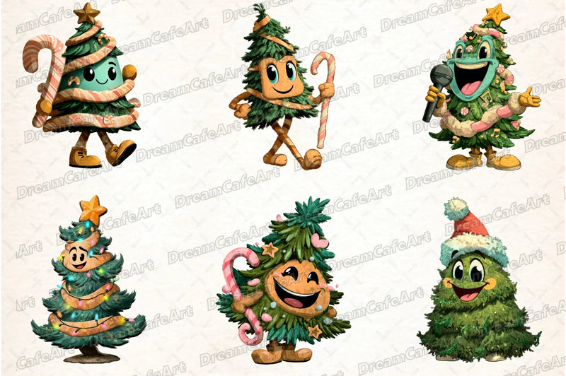 Funny Christmas Tree Clipart Bundle - CraftNest - Digital Crafting and Art