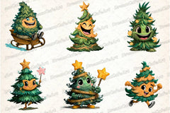 Funny Christmas Tree Clipart Bundle - CraftNest - Digital Crafting and Art