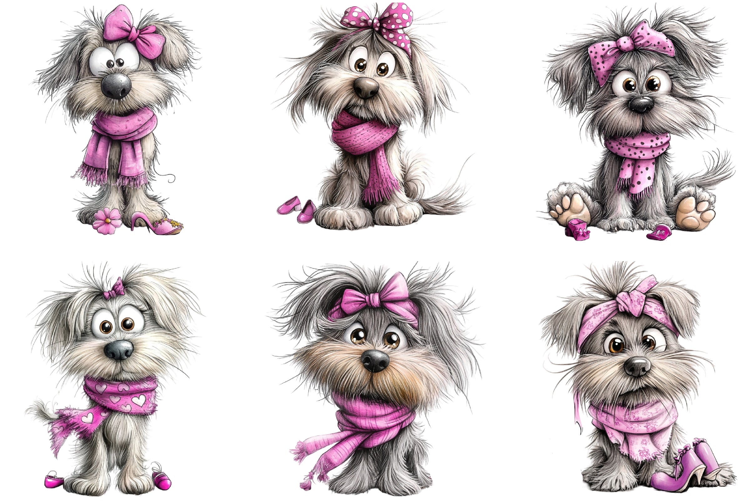 Funny Crazy Dog Clipart Bundle